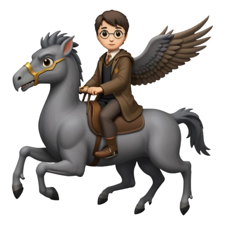 harry potter riding buckbeak sticker