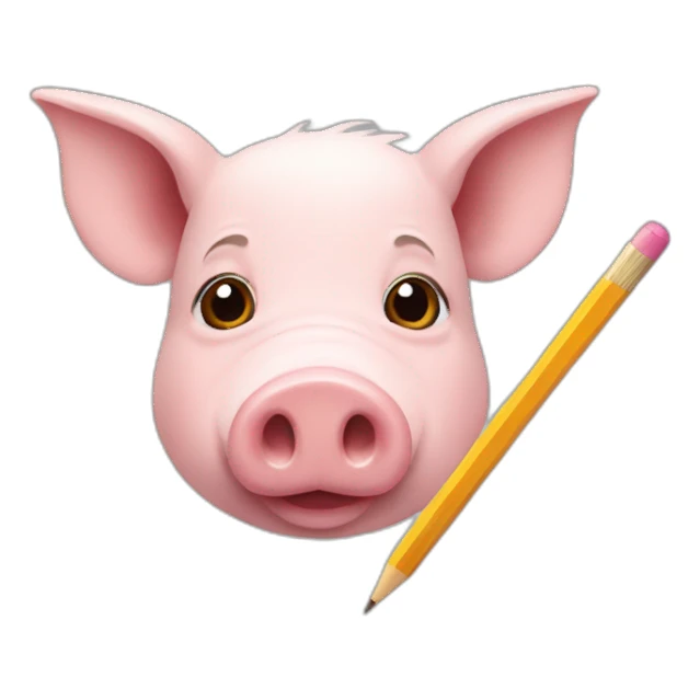artist pig with pencil sticker