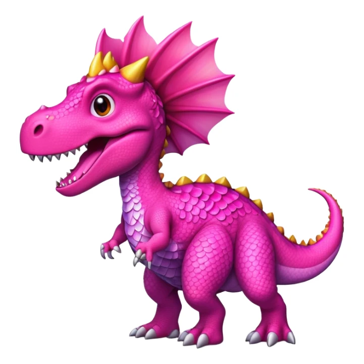 Fire breathing pink dinosaur  sticker