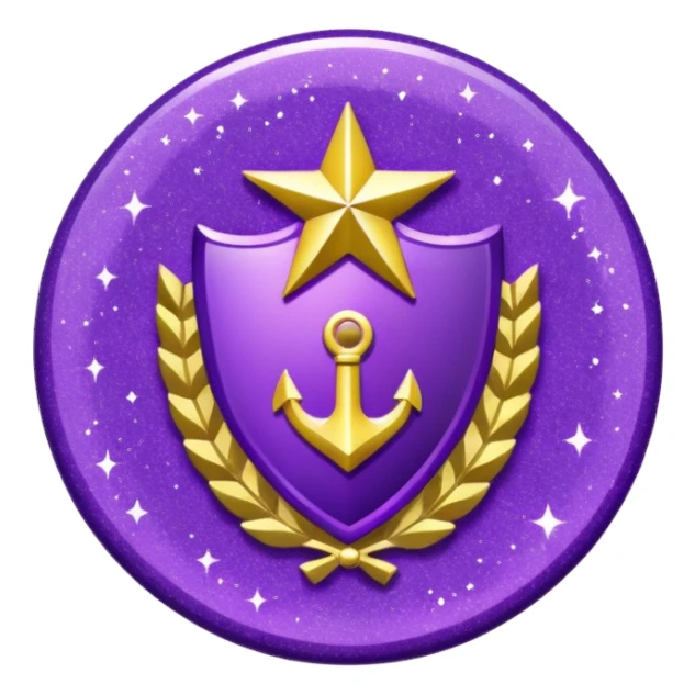 patente militar baixa roxa com glitter sticker