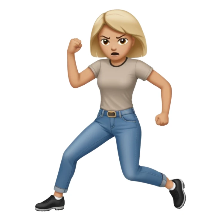 Woman angry kickin sticker