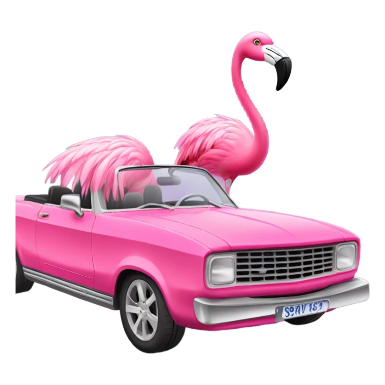 Flamingo in a convertible sticker