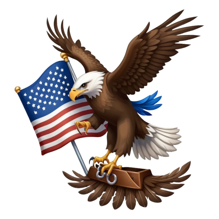 eagle with American flag behind it and guns sticker