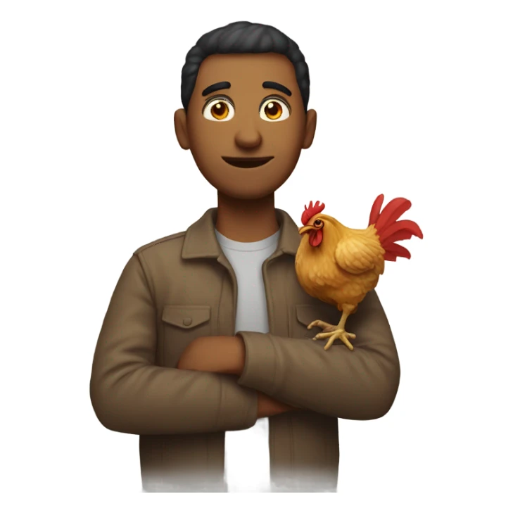 Man with chicken head sticker
