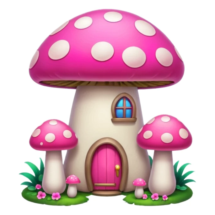 pink mushroom apartment sticker