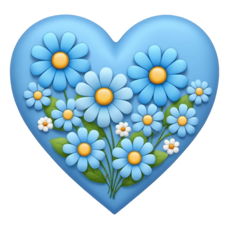 blue hearts with flower sticker