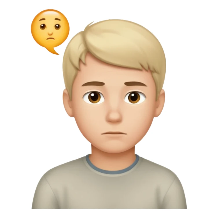 boy really thinking and focused sticker