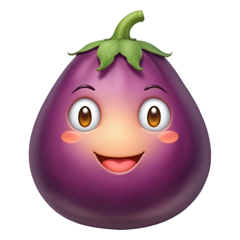 Eggplant in peach sticker
