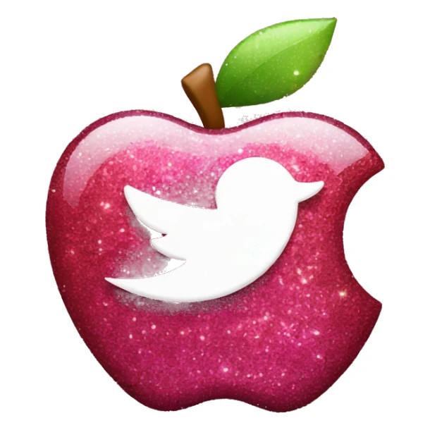 apple swift logo in sparkly pink glitter sticker