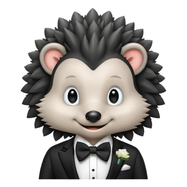 black hedgehog groom sticker