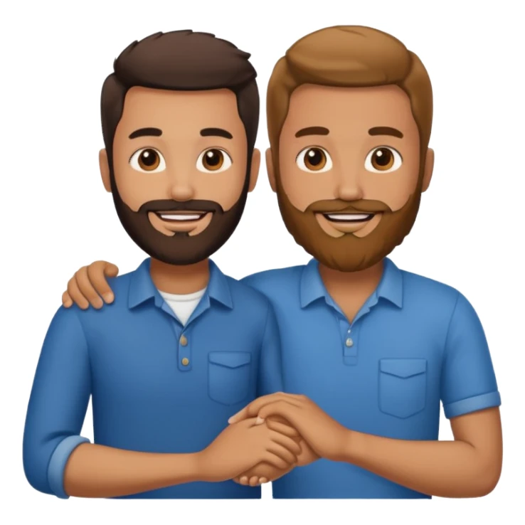 mixed race couple, man with beard, holding hands sticker
