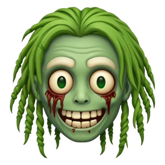 Zombie emoji with dreads sticker