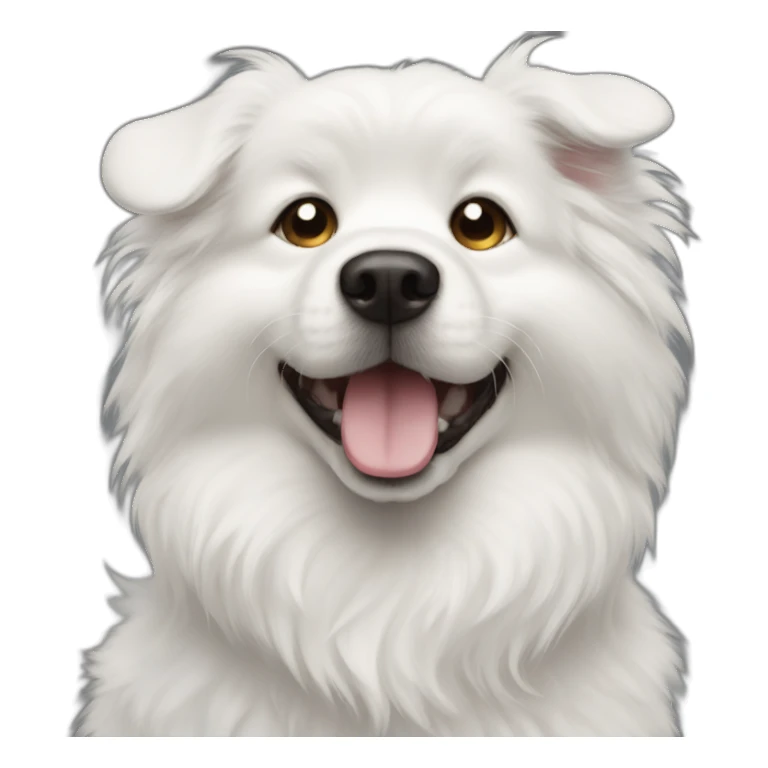 wink eye white dog fluffy sticker