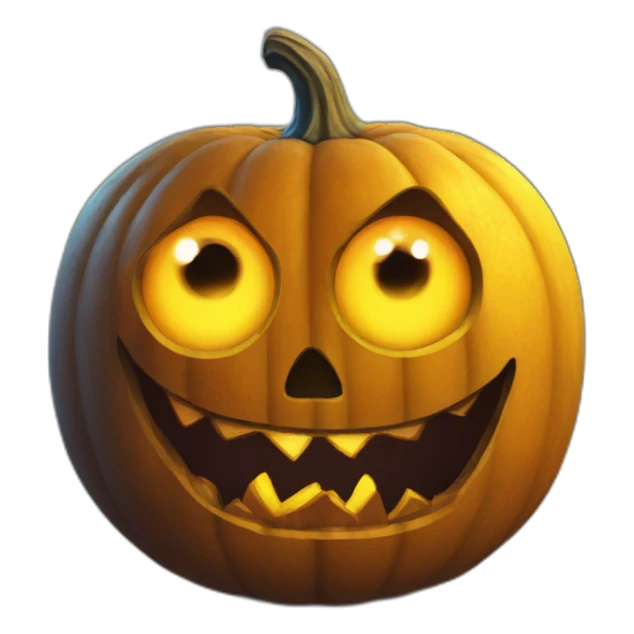 Yellowfire pumpkin head with demon eyes sticker