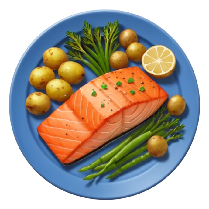 salmon veggies potatoes  sticker