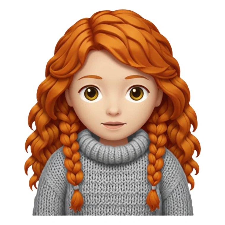 Knitted ginger hair sticker