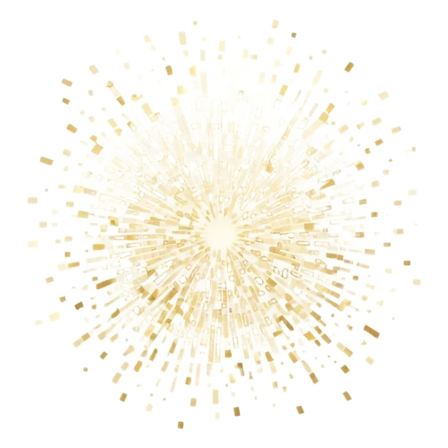 Delicate, shimmering sparkles scattered gracefully, with soft glowing edges and a subtle golden or white tint. The sparkles vary in size and opacity, creating a magical and elegant effect. Flat, modern illustration, clean and minimal, white background. sticker