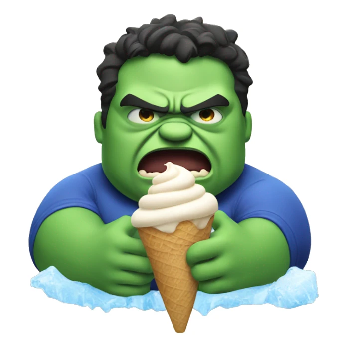 Fat hulk eating ice cream sticker