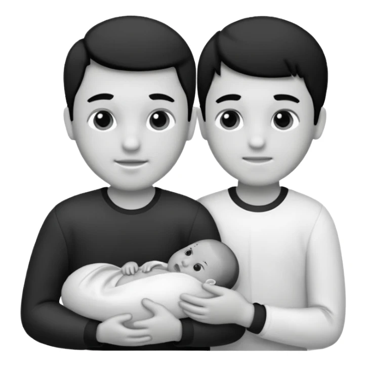 Newborn B&W with male sticker