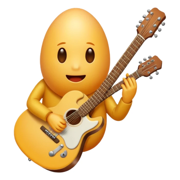 Faceless Egg playing a guitar sticker