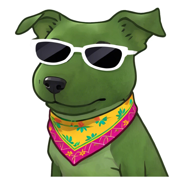 Dog with sunglasses  sticker