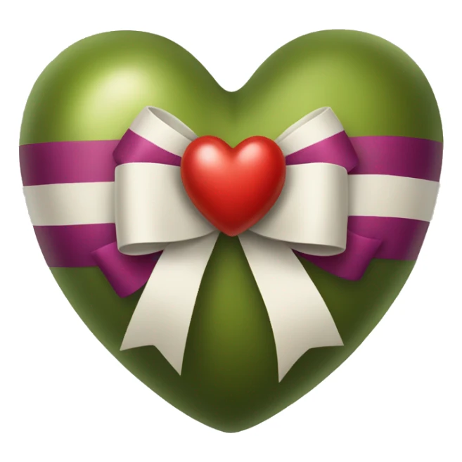 realistic olive heart and bow sticker