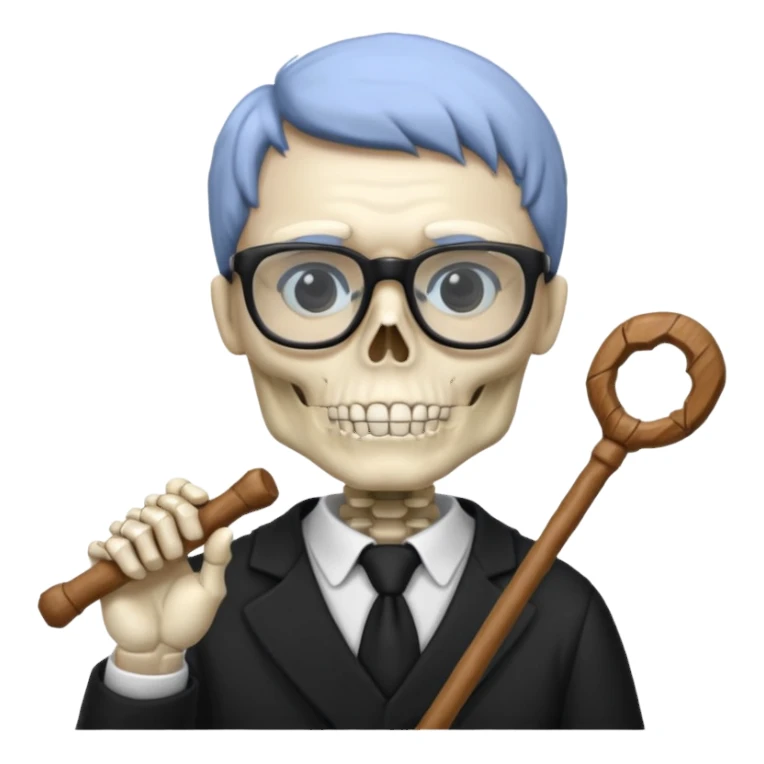 Skeleton Teacher with a stick in his hand  sticker