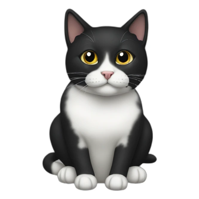 Black sndxwhute Cat with black spot sticker