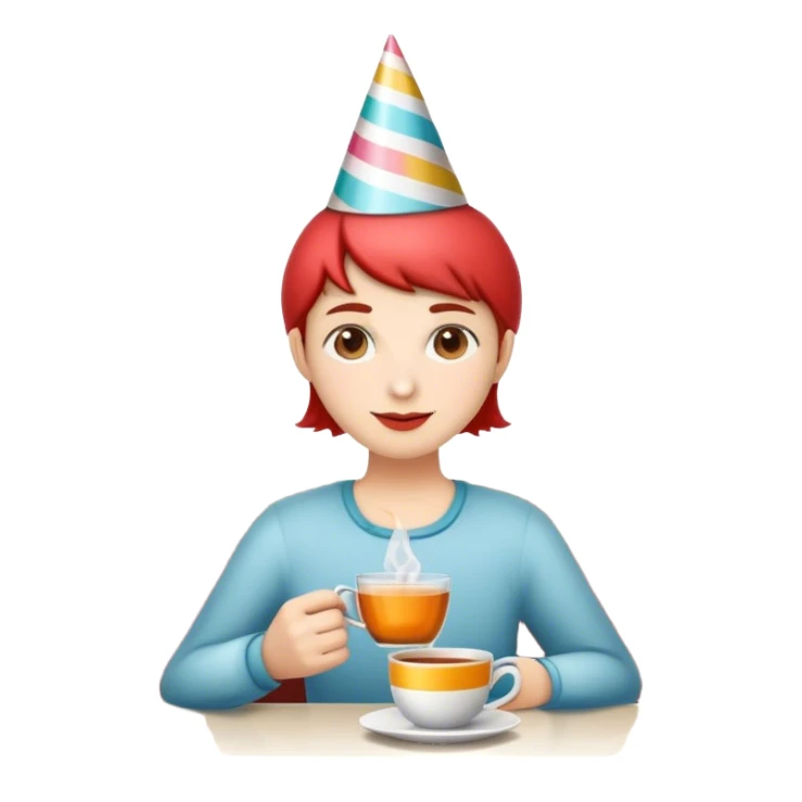 tea party in a coffee shop  sticker