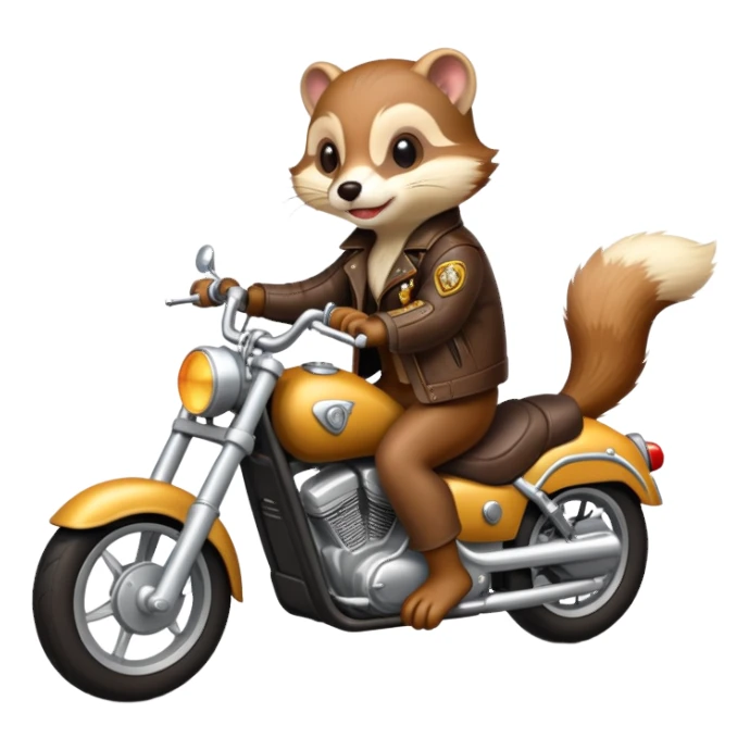 Weasel riding a motorcycle  sticker