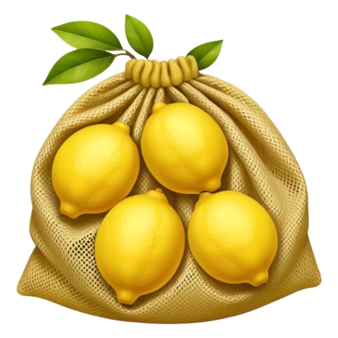 lemons in beige mesh bag sticker