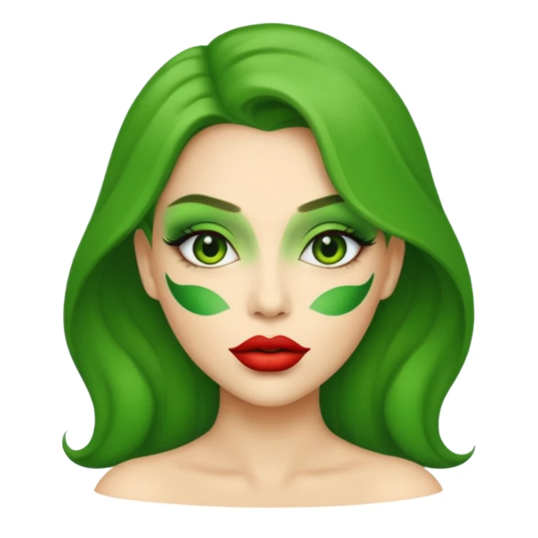 woman with green colored ips sticker