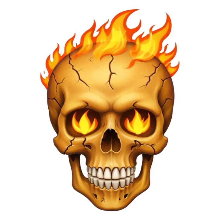 Make a rockstar like fill a skull with fire on it sticker
