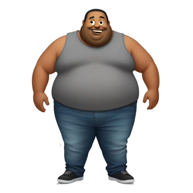 fat guy with buzz sticker