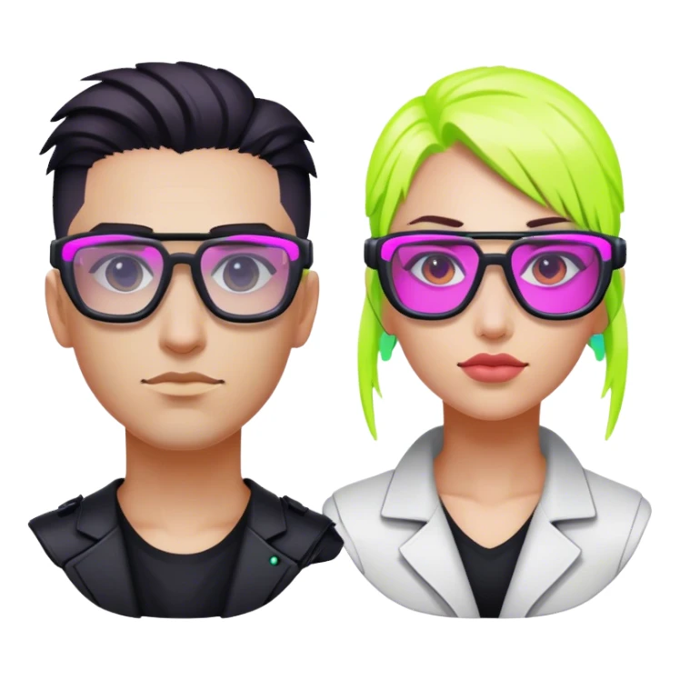 glasses cyberpunk neon sticker