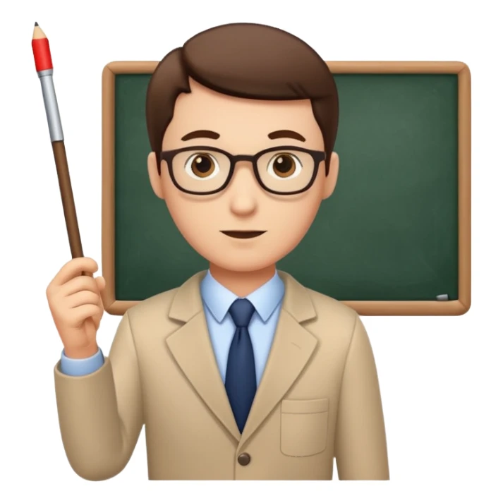 male teacher with pointer stick sticker