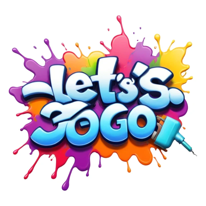 Graffiti the word let's go  sticker