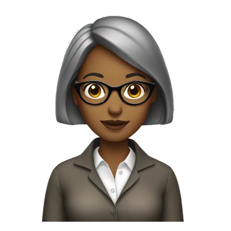 woman in glasses with notebook sticker