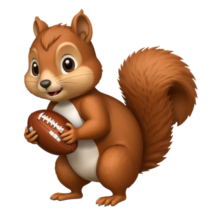 Squirrel holding football sticker