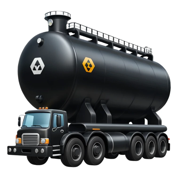 Generate a black oil tanker sticker