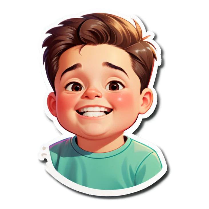 Boy with double chin sticker