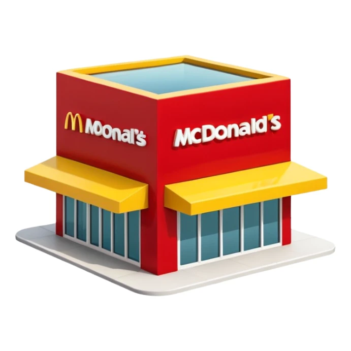 3d McDonald's building sticker