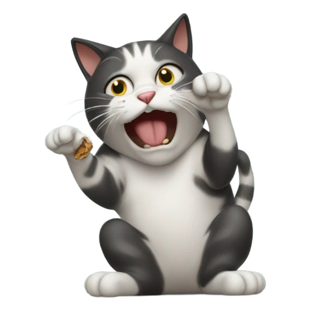 Cat throwing up  sticker