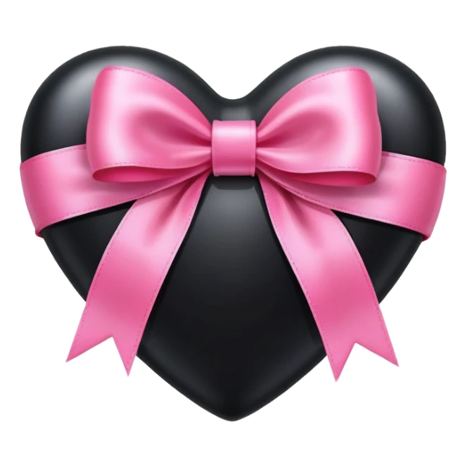 black heart with pink bow sticker