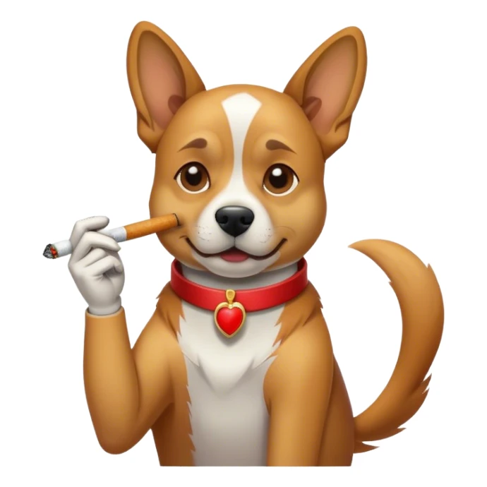 a dog smoking sticker