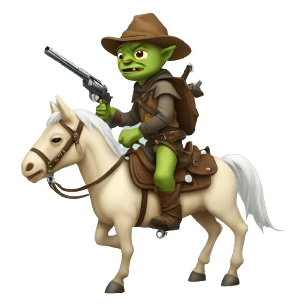 goblin horseback riding with gun sticker