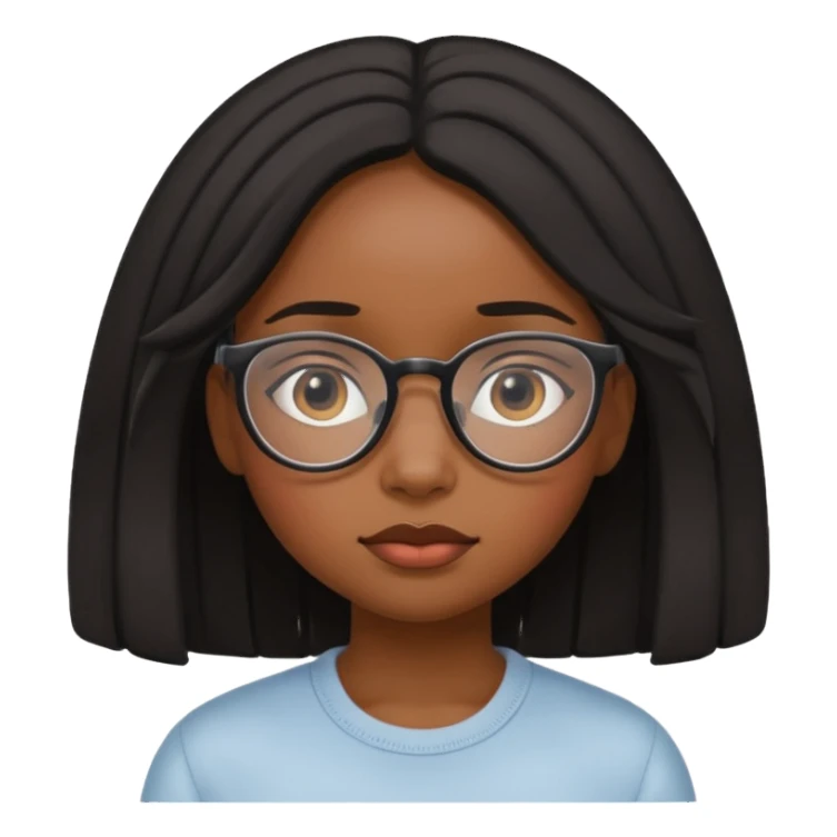 shy black girl sticker