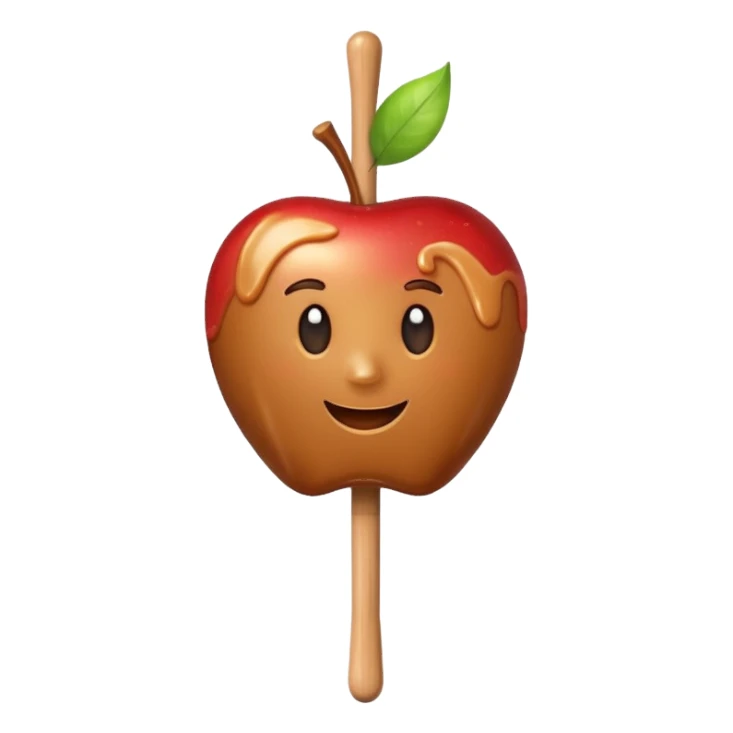 Caramel apple on a stick sticker