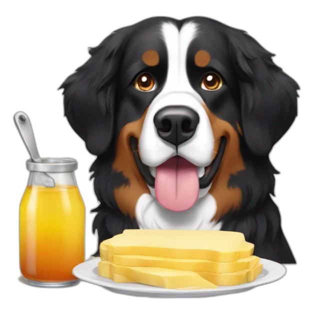 bernese mountain dog cooking raclette sticker