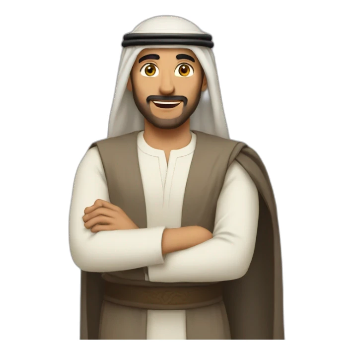 Arab points his hand to the right sticker